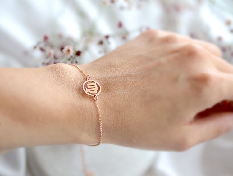 bransoletka ze znakiem zodiaku różowe złoto