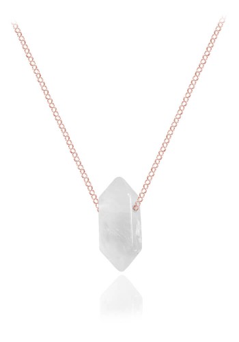 naszyjnik kryształ górski różowe złoto