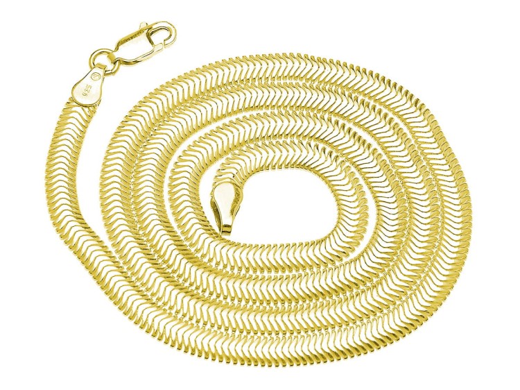 łańcuszek płaska szeroka zmijka złoty