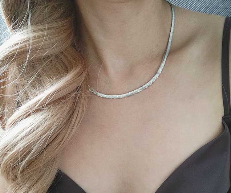 łańcuszek żmijka szeroka płaska naszyjnik