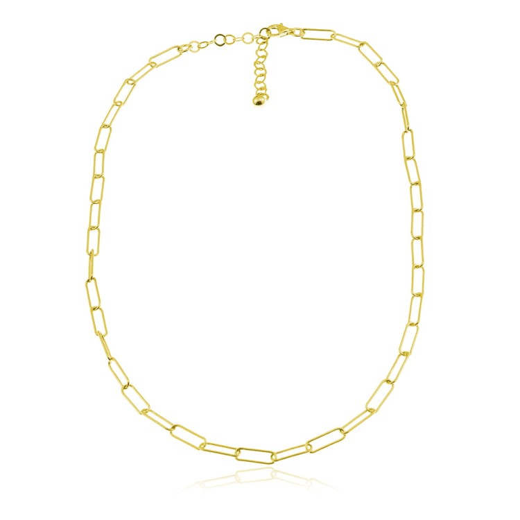 łańcuszek spinacz prostokątne ogniwka złoty