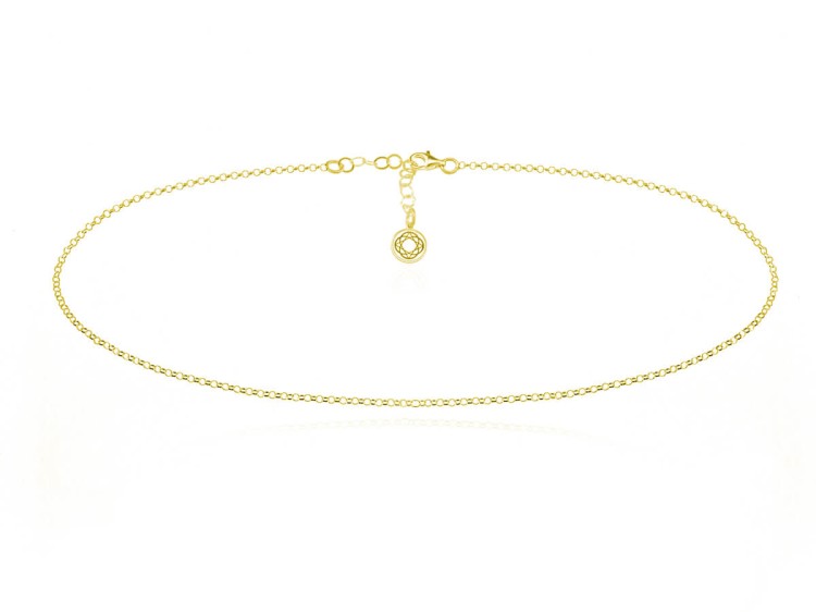 srebrny łańcuszek choker złoty