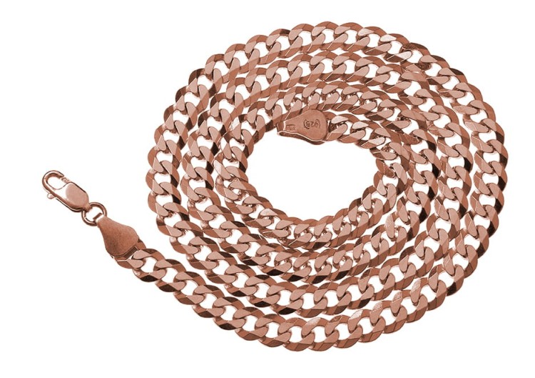 łańcuch pancerka gruby różowe złocenie