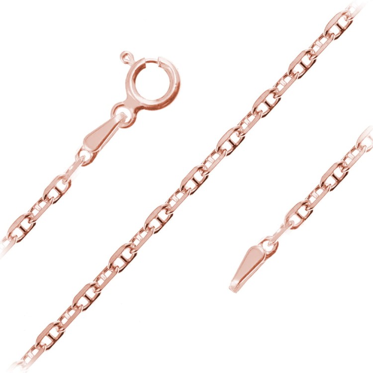 Srebrny łańcuszek splot Marina Gucci różowe złoto