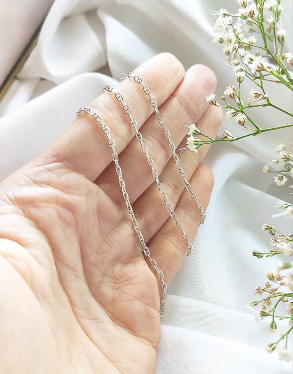 łańcuszek srebrny splot marina gucci