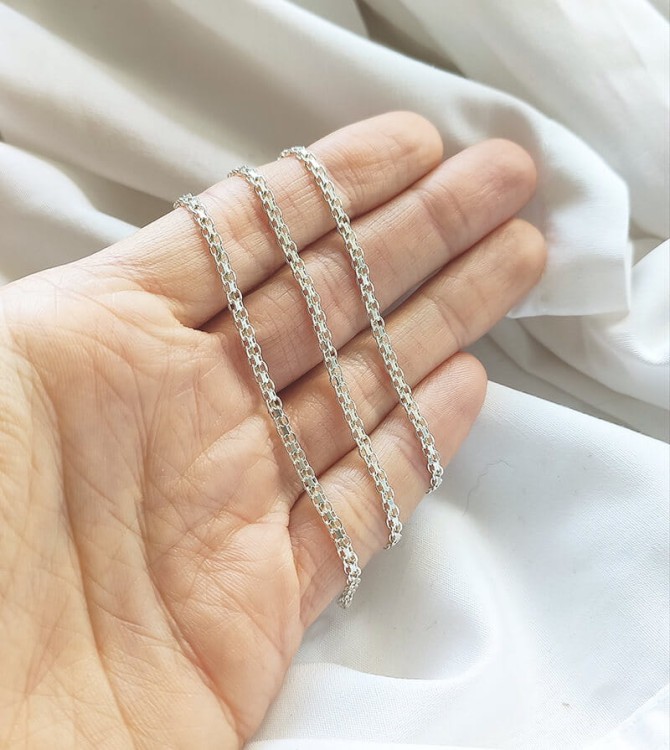 łańcuszek srebrny splot bismark