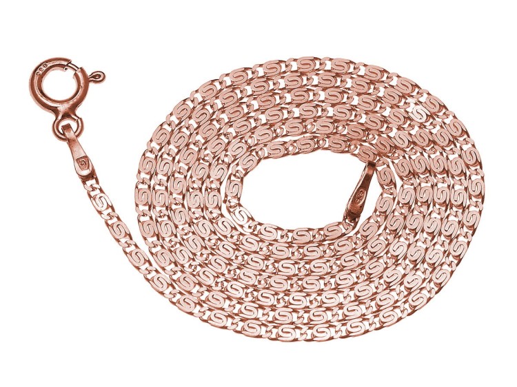łańcuszek o splocie ozdobny spinacz różowe złoto
