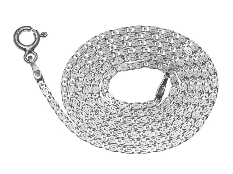 łańcuszek o splocie ozdobny spinacz platynowany