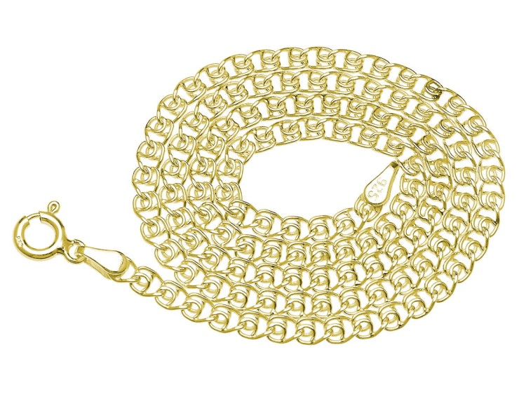 łańcuszek srebrny splot love złoty