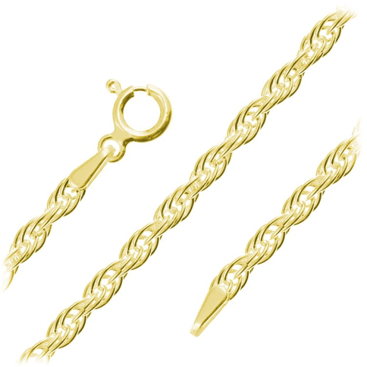 łańcuszek srebrny splot Cordino złoty