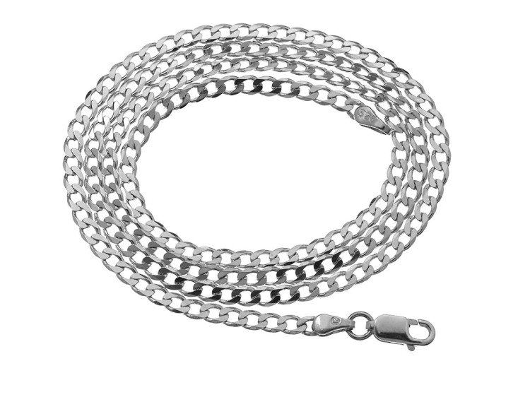 łańcuszek srebrny pancerka platynowany