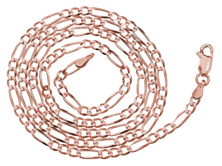 łańcuch figaro różowe złoto