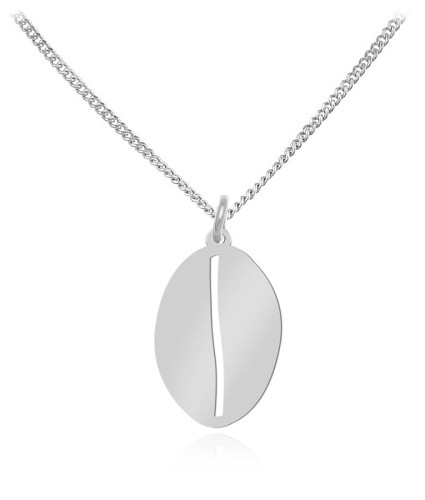 naszyjnik ziarno kawy splot łańcuszka pancerka