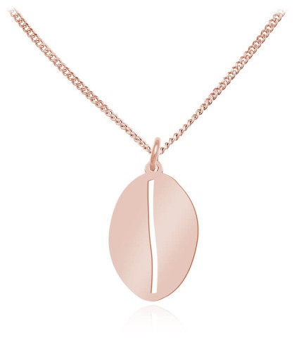 naszyjnik ziarno kawy splot łańcuszka pancerka