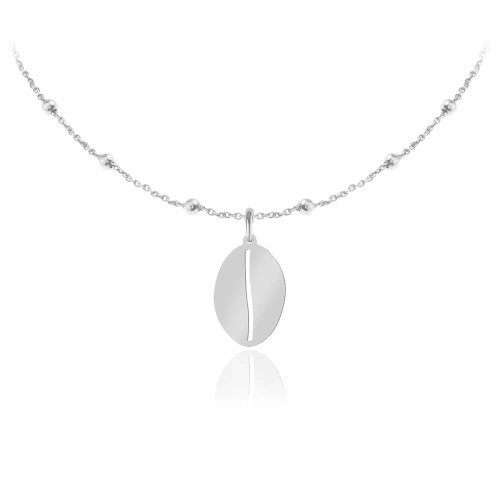 naszyjnik z ziarnem kawy łańcuszek kulki