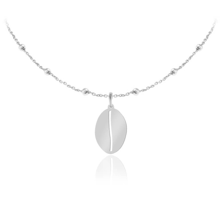 naszyjnik z ziarnem kawy łańcuszek kulki