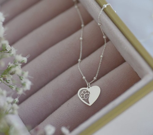 naszyjnik serce łapka