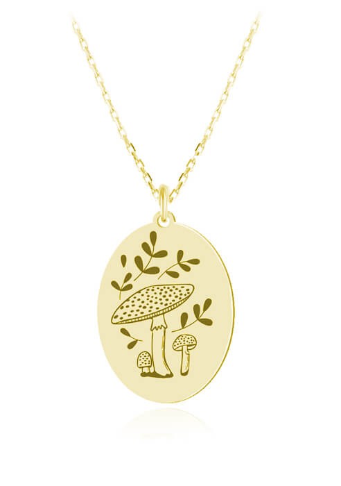 naszyjnik muchomory złoty łańcuszek ankier