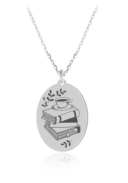 naszyjnik kawa książka łańcuszek ankier