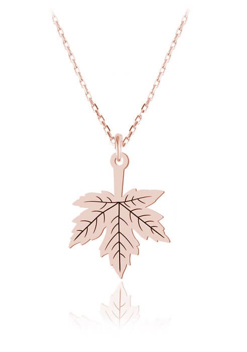 naszyjnik liść klonu łańcuszek ankier