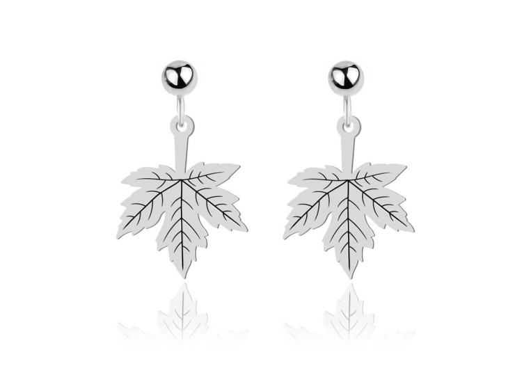 kolczyki liść klonu