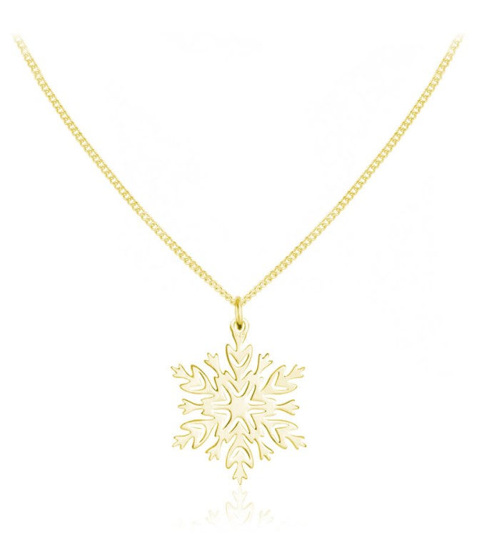 naszyjnik ze snieżynką łańcuszek pancerka