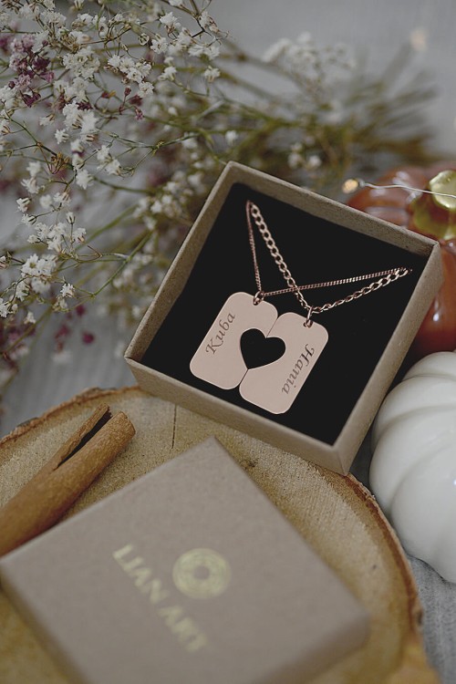 komplet naszyjników nieśmiertelnik dla pary