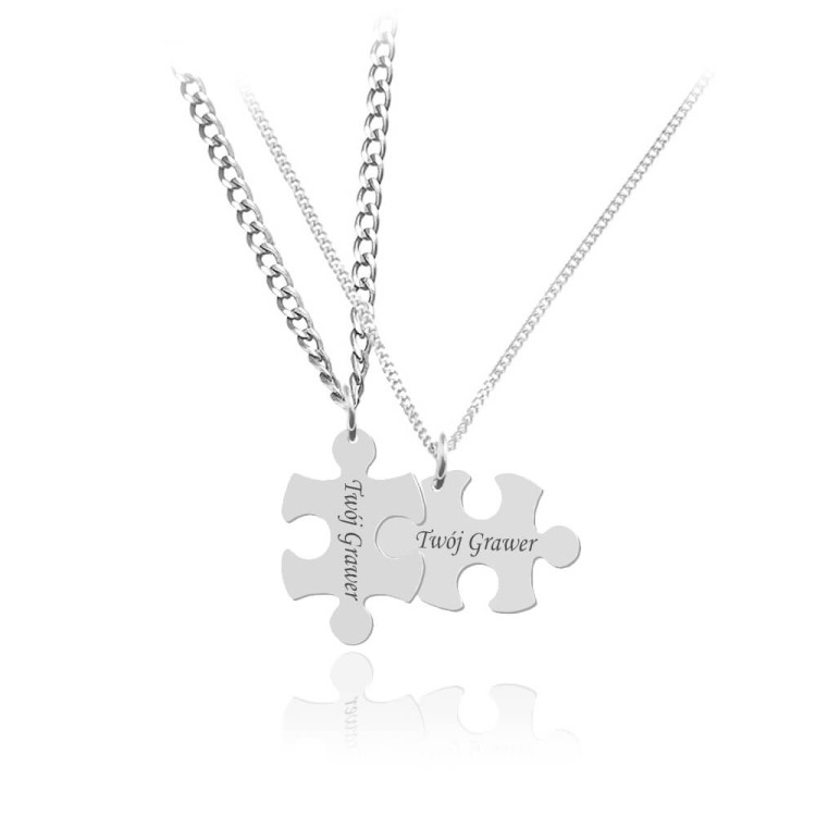 komplet naszyjników dla pary puzzle