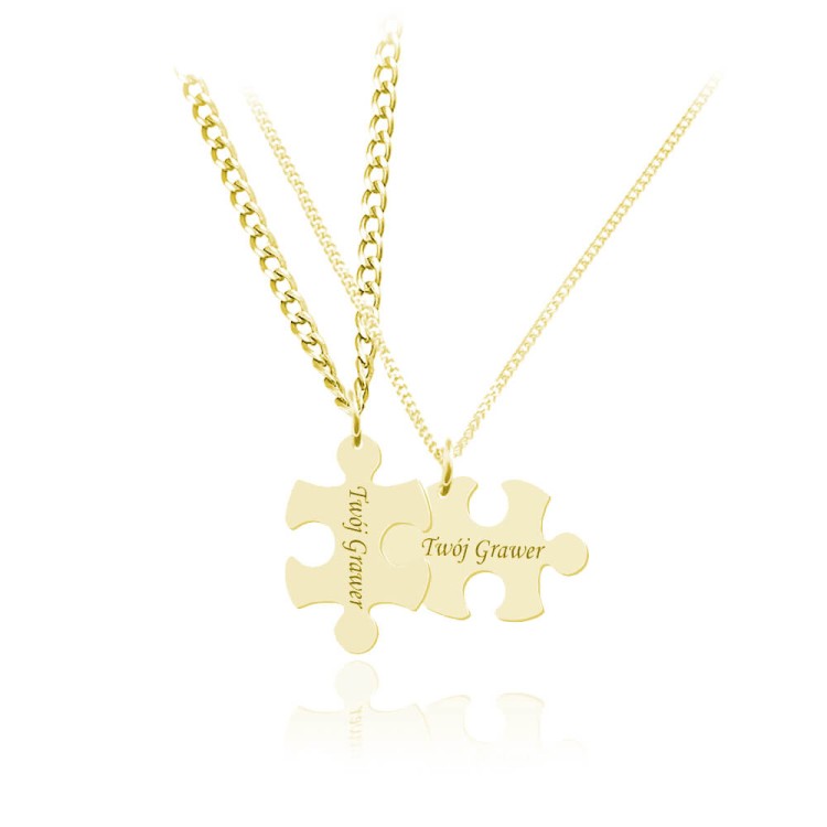 komplet naszyjników dla pary puzzle