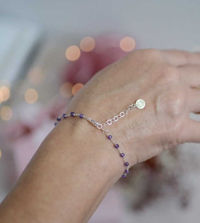 bransoletka naturalne ametysty