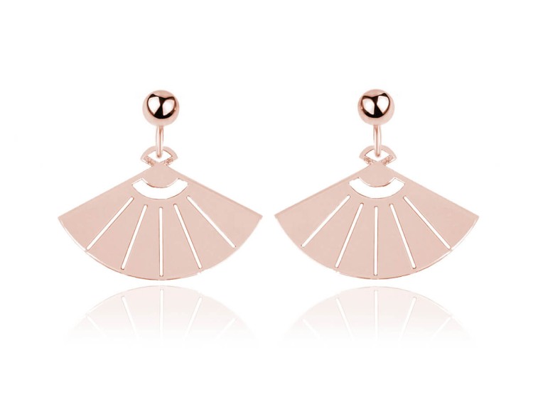 kolczyki z wachlarzami różowe złoto