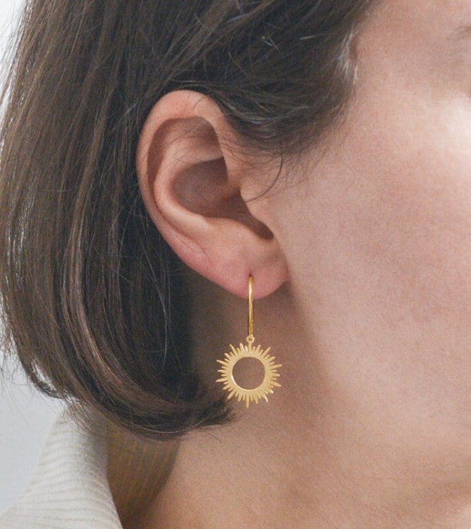 kolczyki slońce złote