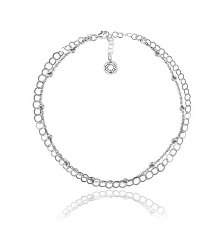 bransoletka dwa łańcuszki platynowana