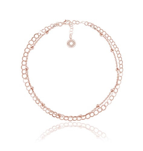 bransoletka dwa łańcuszki różowe złoto