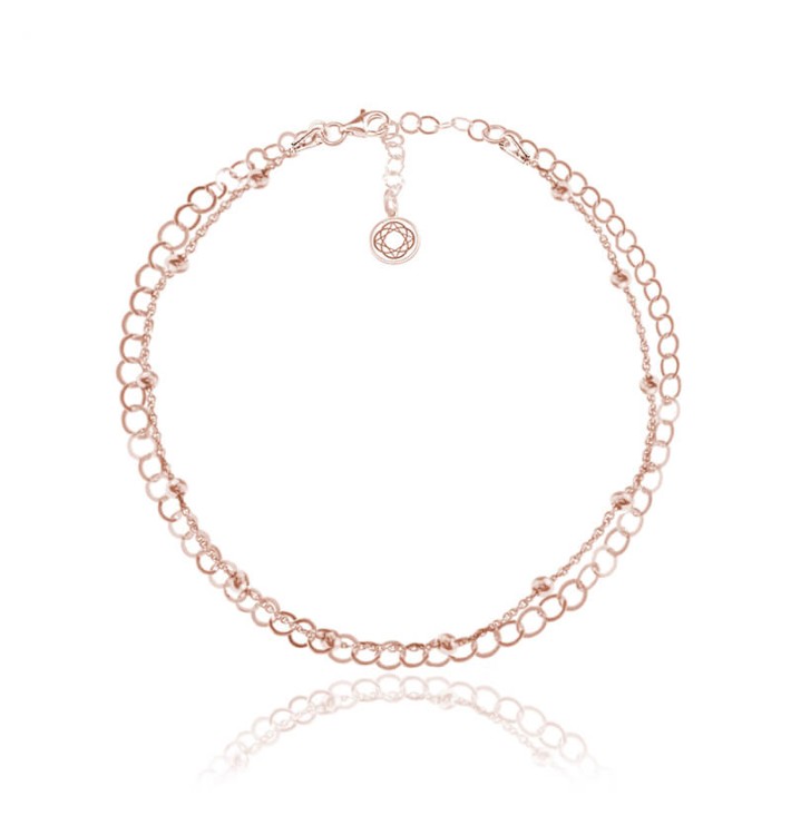 bransoletka dwa łańcuszki różowe złoto