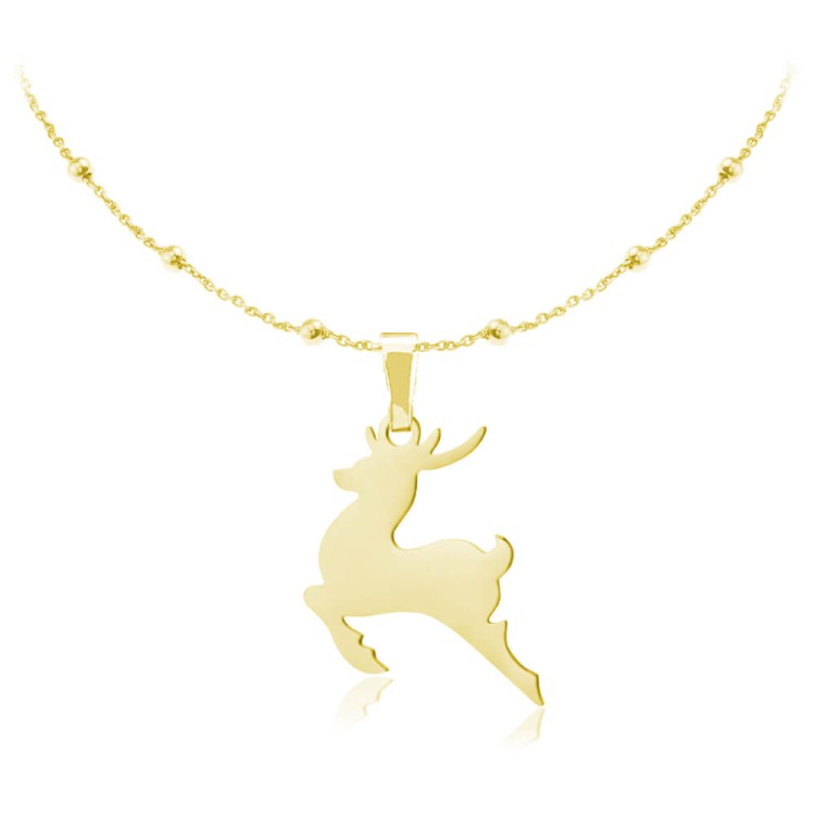 łańcuszek kulki renifer złoty