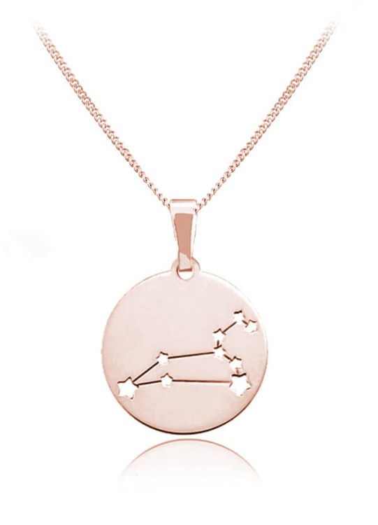 naszyjnik zank zodiaku konstelacja różowe złoto łańcuszek pancerka