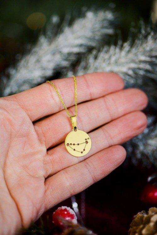 naszyjnik znak zodiaku konstelacja złoty