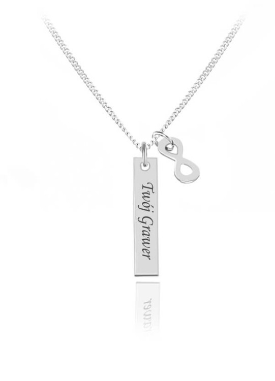 naszyjnik długa blaszka nieskończoność grawer