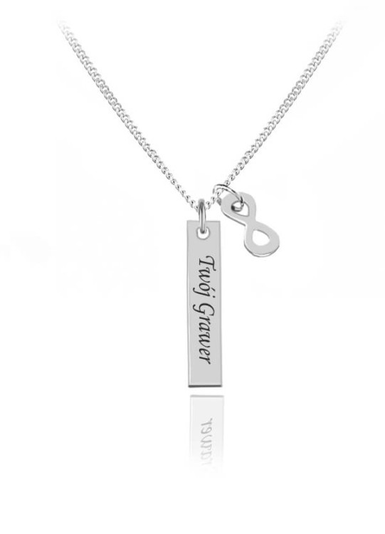 naszyjnik długa blaszka nieskończoność grawer