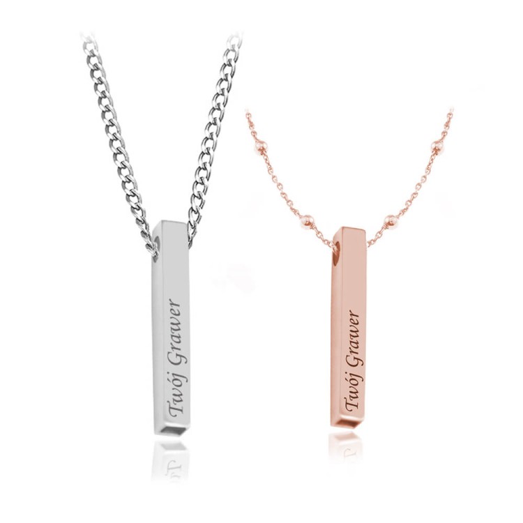 komplet naszyjników dla pary z grawerem
