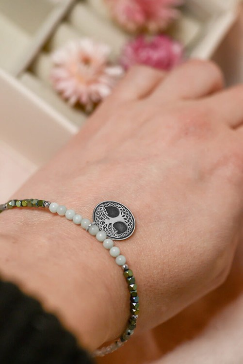 bransoletka Yggdrasil Drzewo Życia naturalne kamienie