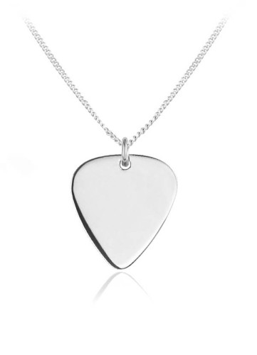 naszyjnik kostka do gitary, mała, splot łańcuszka pancerka