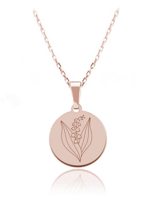 naszyjnik konwalia różowe złoto łańcuszek ankier