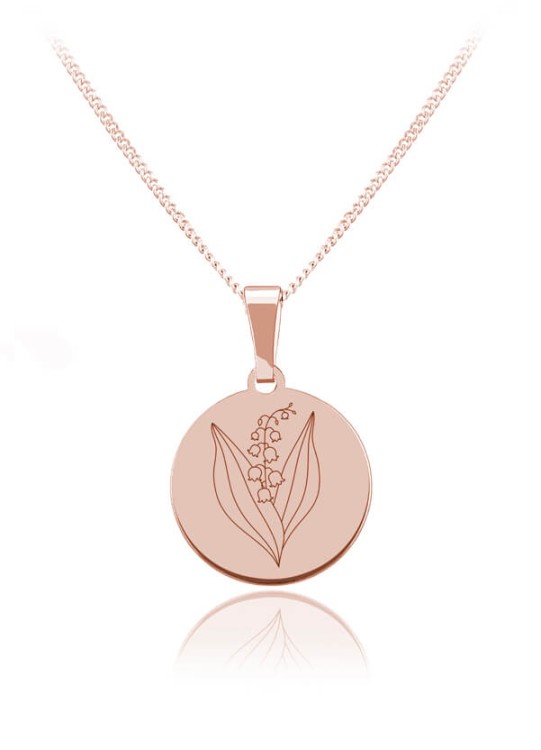 naszyjnik konwalia różowe złoto łańcuszek pancerka