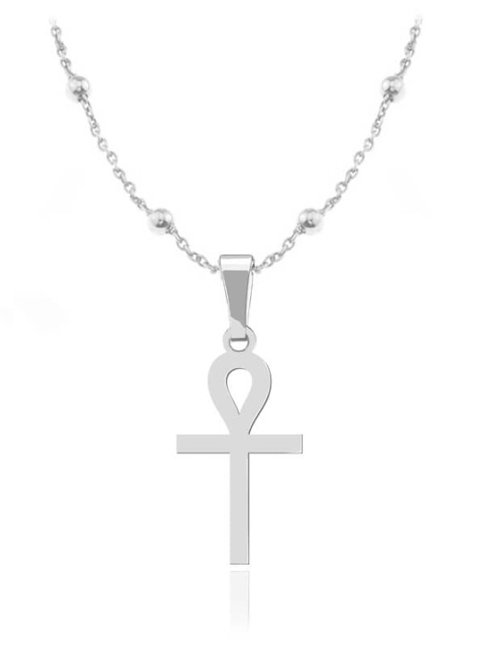 łańcuszek kulki z krzyżem ankh