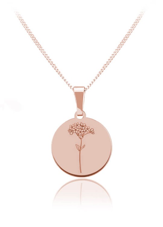 naszyjnik z niezapominajką łańcuszek pancerka