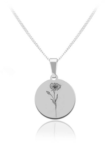 naszyjnik z chabrem łańcuszek pancerka