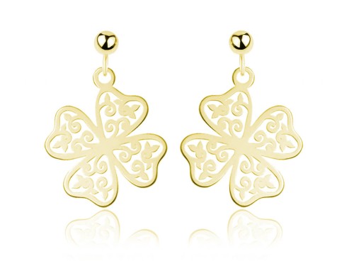 kolczyki z azurową koniczynką