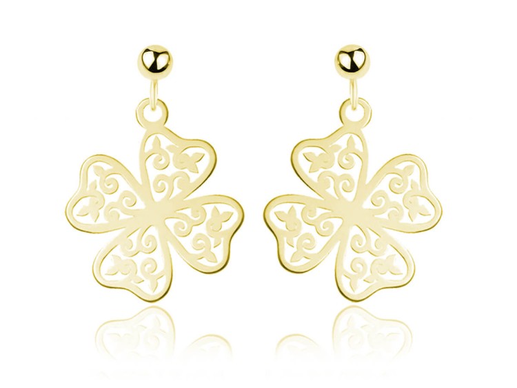 kolczyki z azurową koniczynką